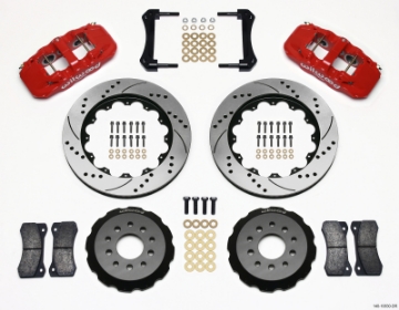 Picture of Wilwood AERO6 Front Hat Kit 14-00 Drilled Red 2005-2014 Mustang