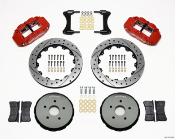 Picture of Wilwood Narrow Superlite 6R Front Hat Kit 12-88in Drilled Red 2008 Toyota Matrix