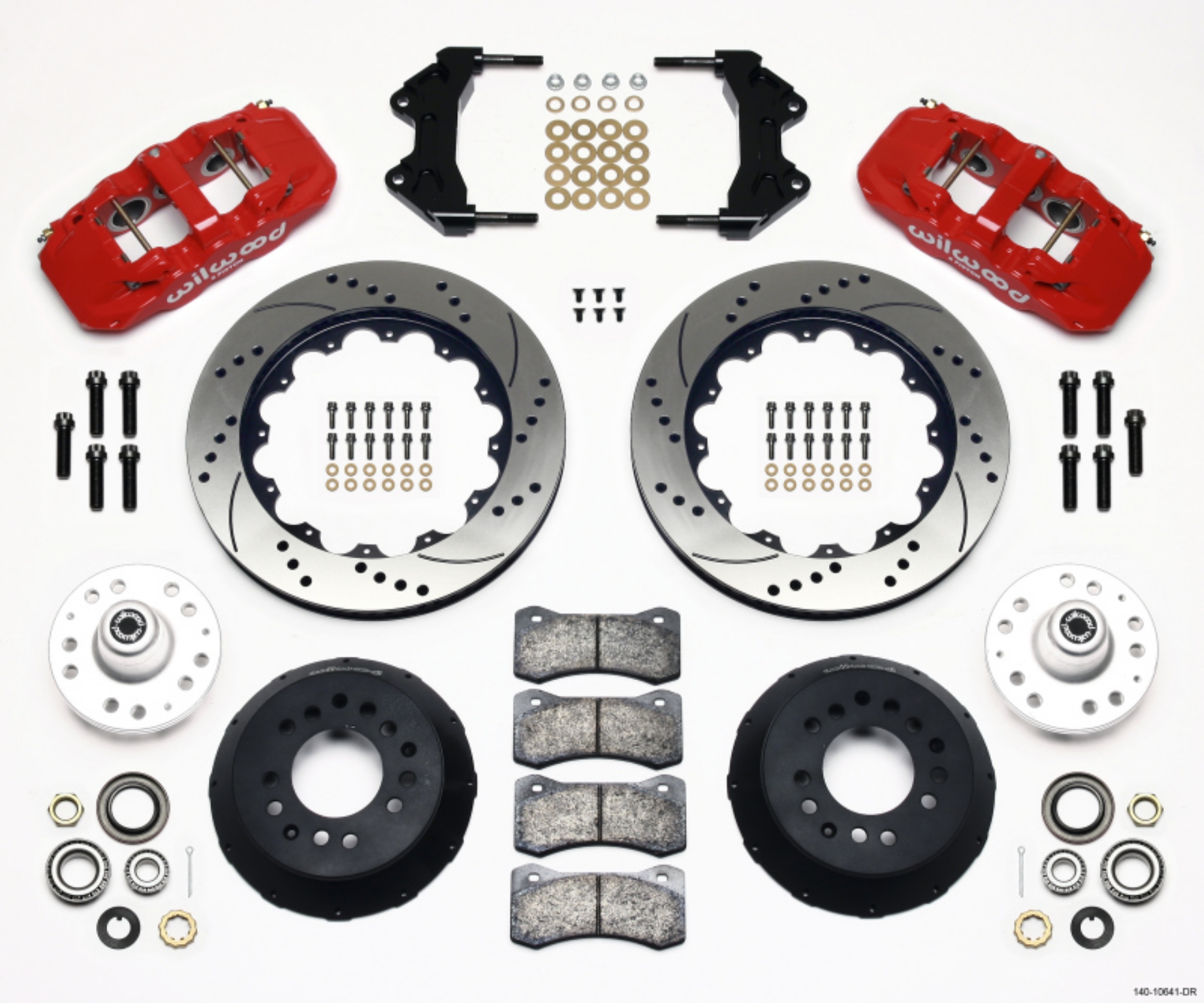 Picture of Wilwood AERO6 Front Hub Kit 14-00 Drilled-Red WWE ProSpindle