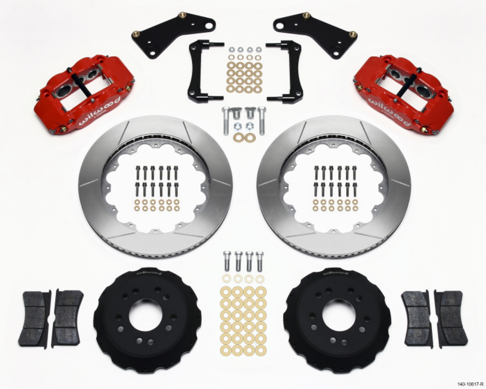 Picture of Wilwood Narrow Superlite 6R Front Hat Kit 14-00in Red 65-82 Corvette C2-C3