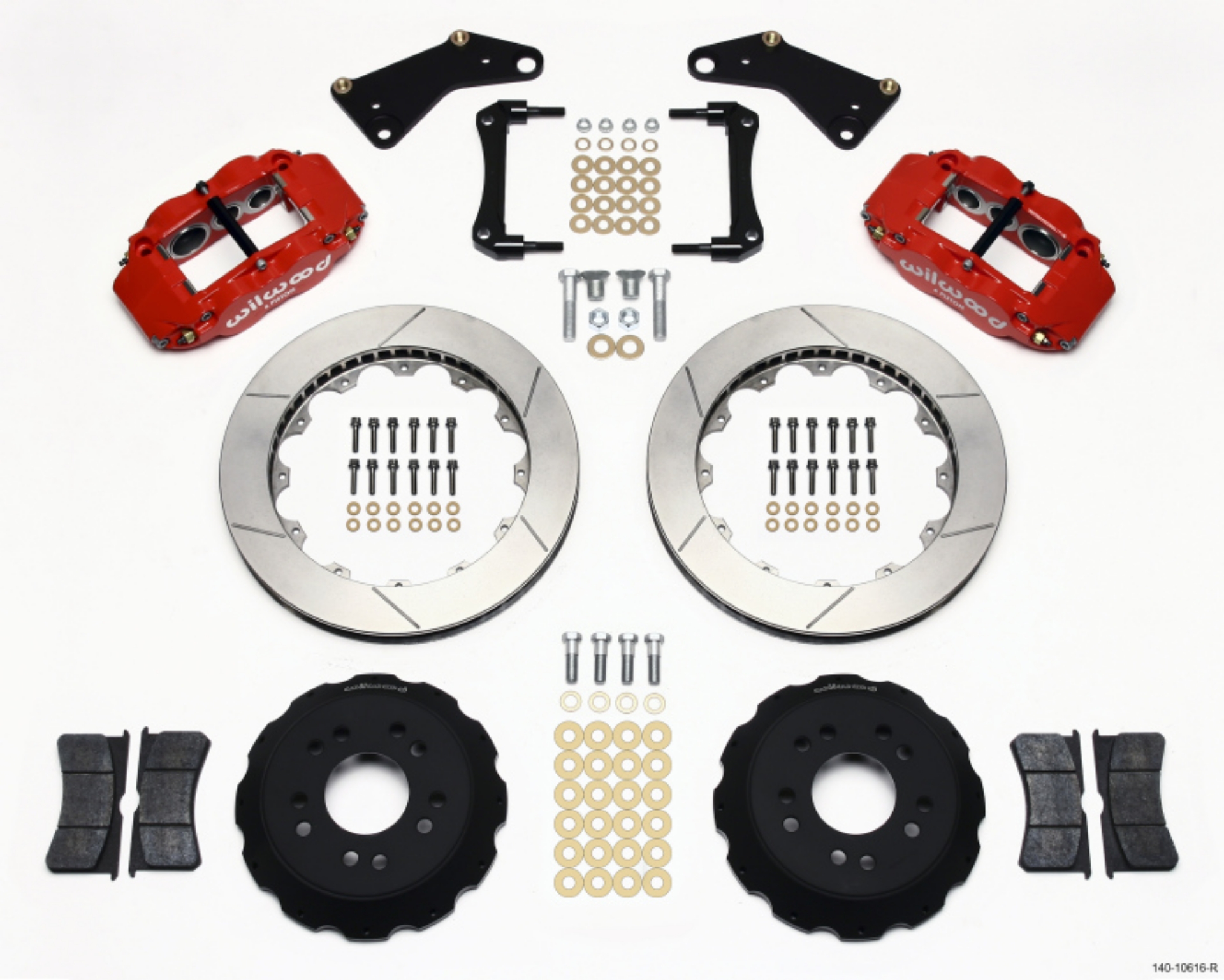 Picture of Wilwood Narrow Superlite 6R Front Hat Kit 13-06in Red 65-82 Corvette C2-C3