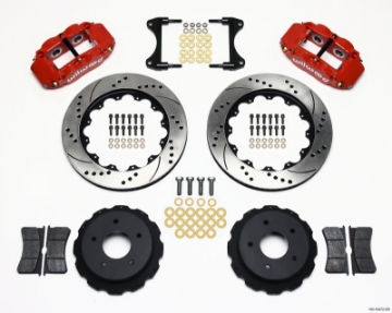 Picture of Wilwood Narrow Superlite 4R Rear Kit 14-00in Drill Red 65-82 Corvette C2-C3