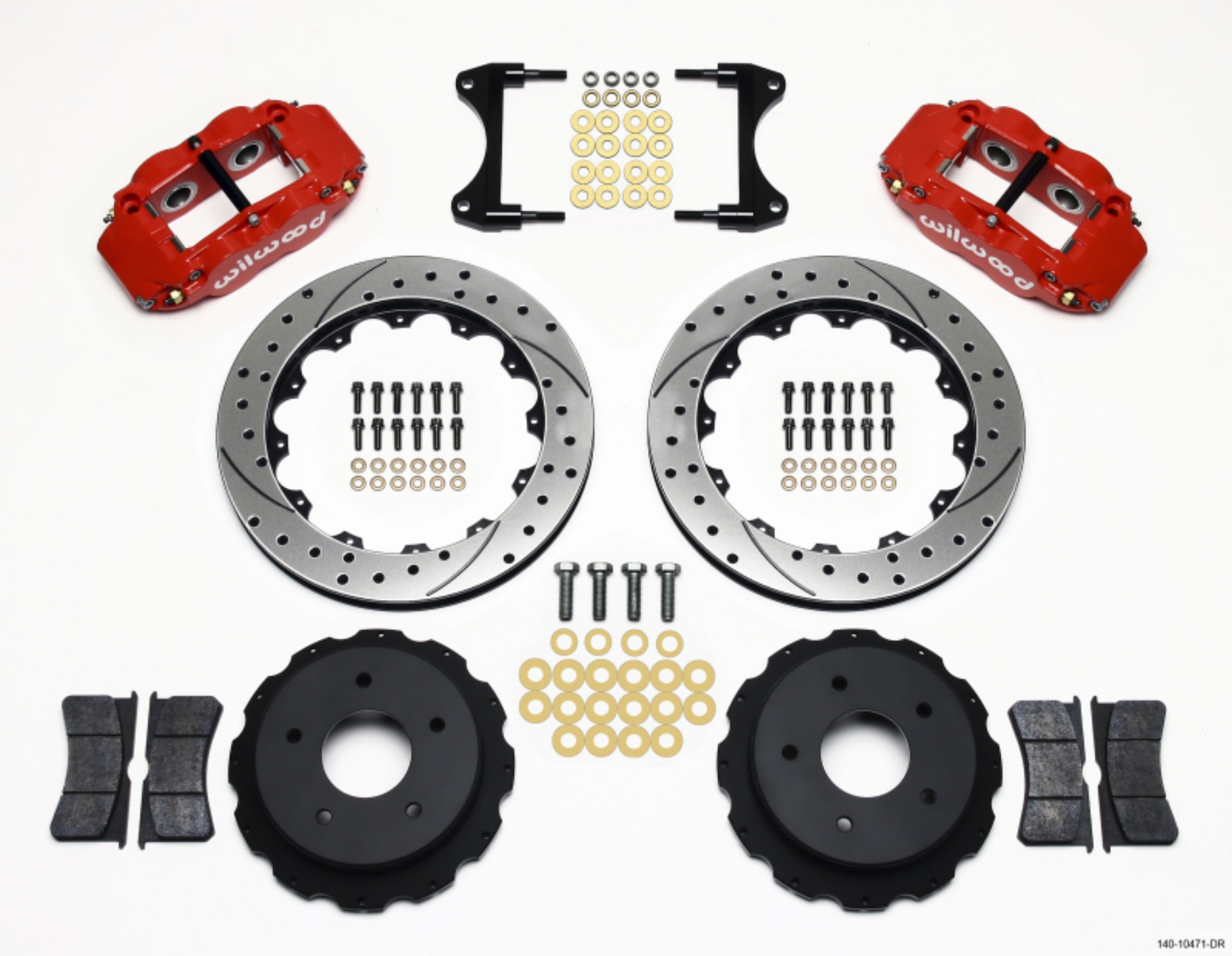 Picture of Wilwood Narrow Superlite 4R Rear Kit 12-88in Drilled Red 65-82 Corvette C2-C3