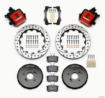 Picture of Wilwood Combination Parking Brake Rear Kit 12-88in Drilled Red Honda S2000