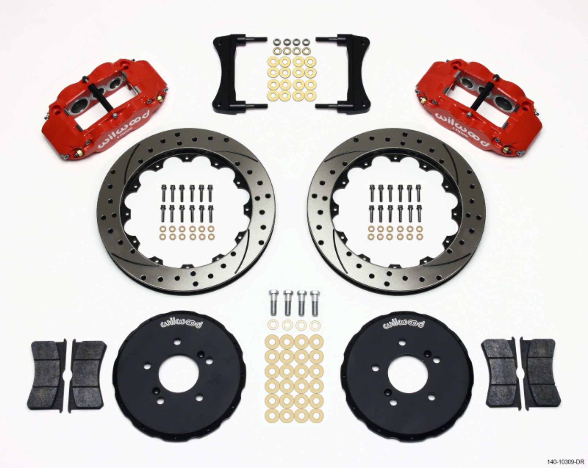 Picture of Wilwood Narrow Superlite 6R Front Hat Kit 12-88in Drill Red Honda S2000