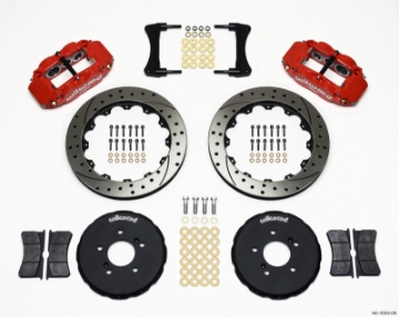 Picture of Wilwood Narrow Superlite 6R Front Hat Kit 12-88in Drill Red Honda S2000
