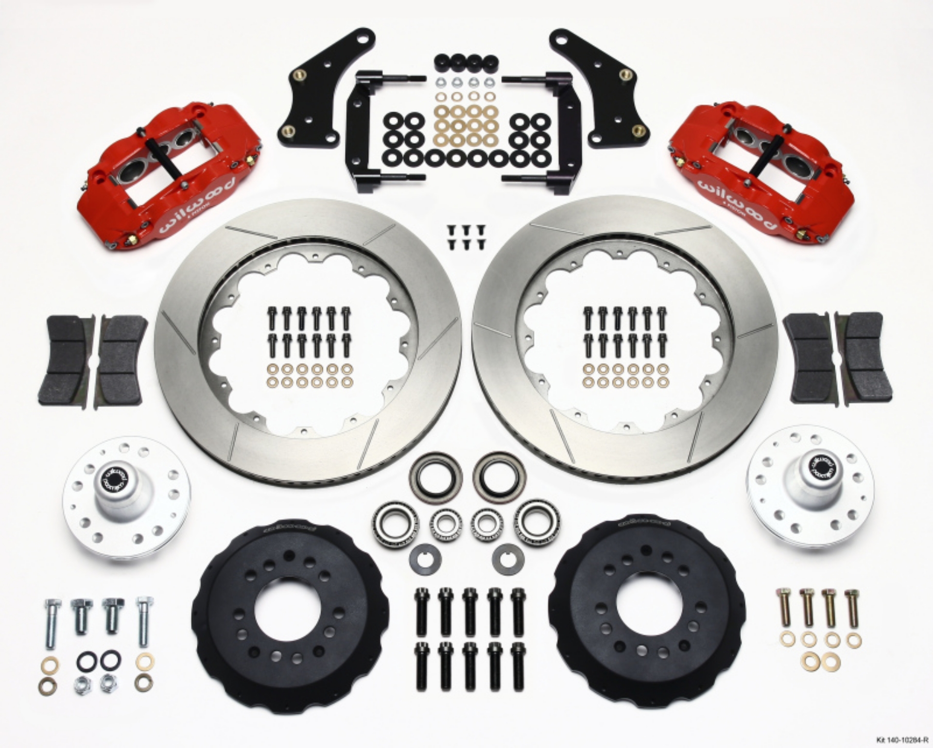 Picture of Wilwood Narrow Superlite 6R Front Hub Kit 14-00in Red Large GM 57-70 Drop Spindle