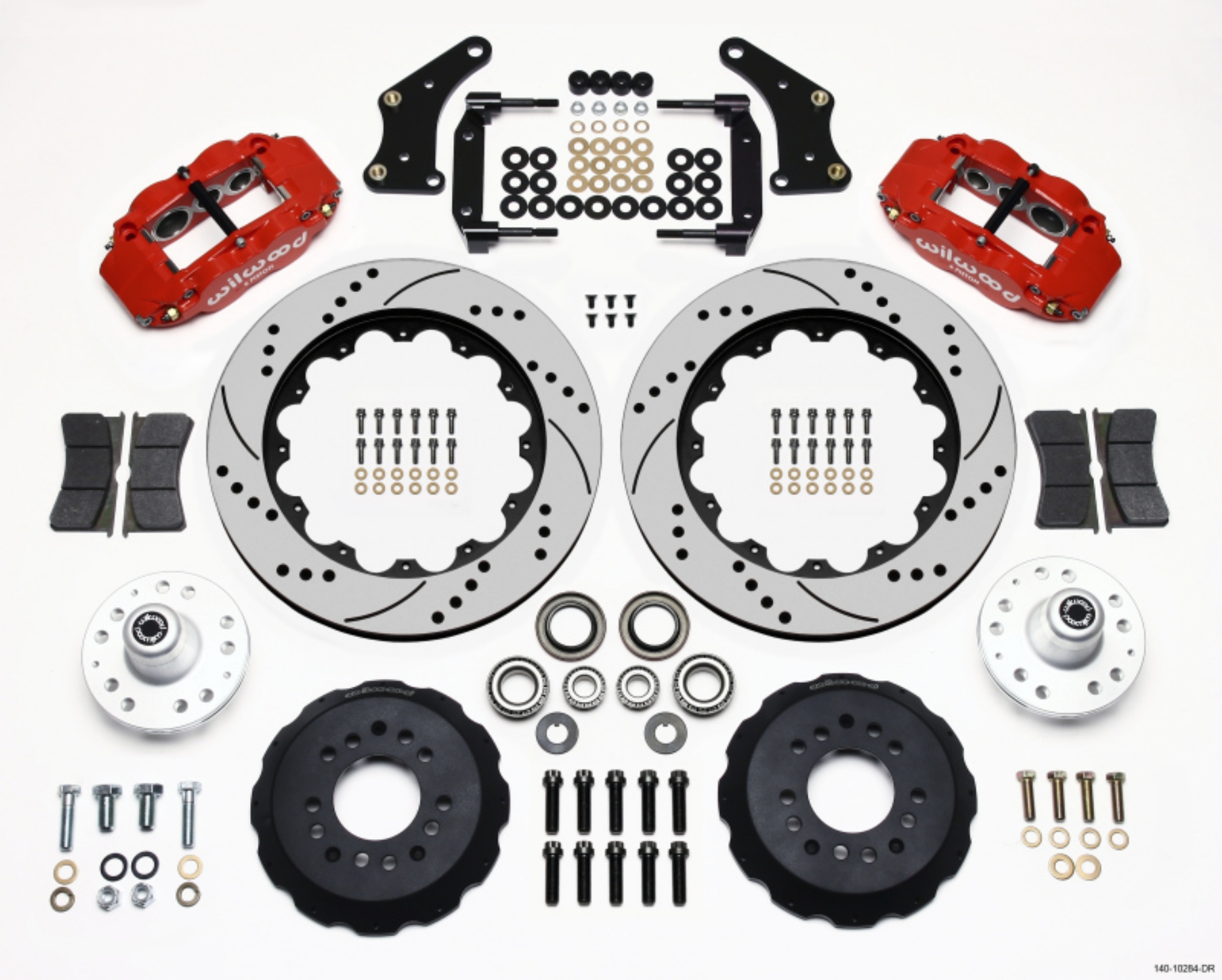 Picture of Wilwood Narrow Superlite 6R Front Hub Kit 14-00in Drill Red Large GM 57-70 Drop Spindle
