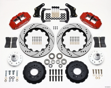 Picture of Wilwood Narrow Superlite 6R Front Hub Kit 14-00in Drill Red Large GM 57-70 Drop Spindle