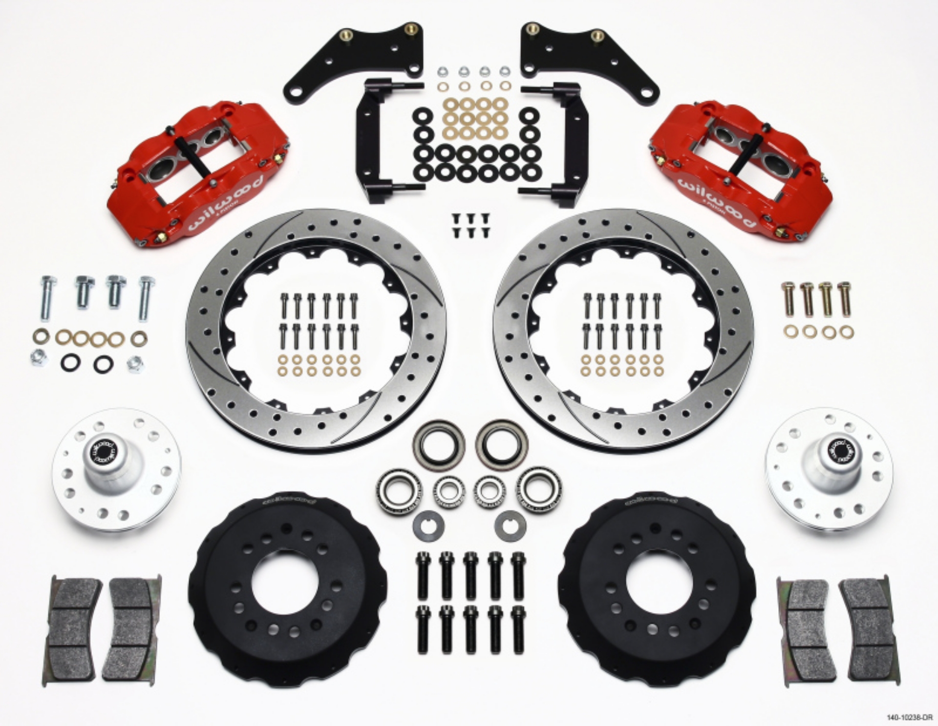 Picture of Wilwood Narrow Superlite 6R Front Hub Kit 12-88in Drill Red Large GM 57-70 Drop Spindle