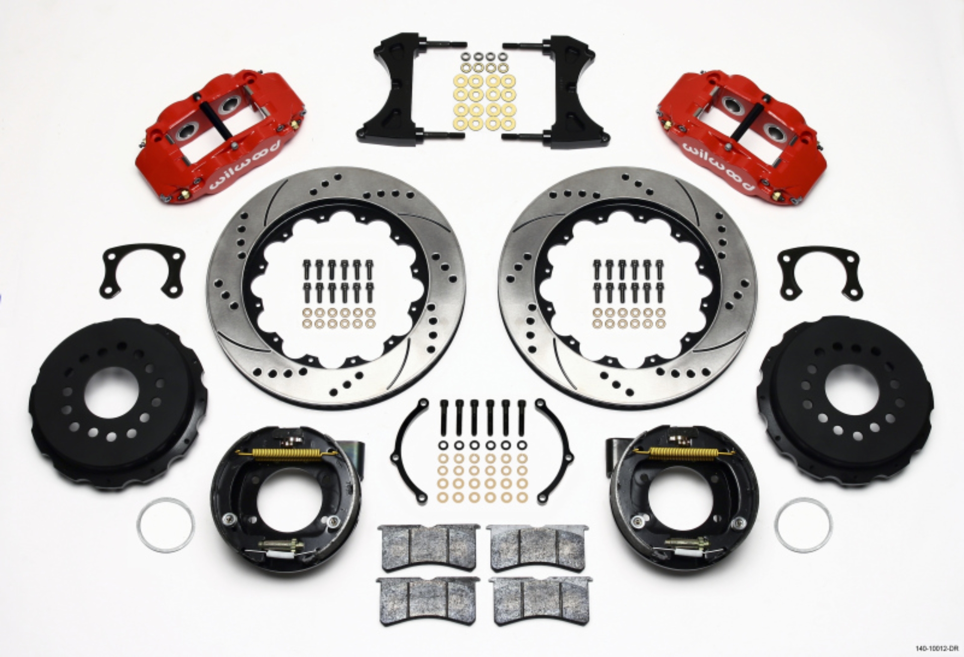 Picture of Wilwood Narrow Superlite 4R Rear P-Brk Kit 14-00in Drill Red New Big Ford 2-50in Offset