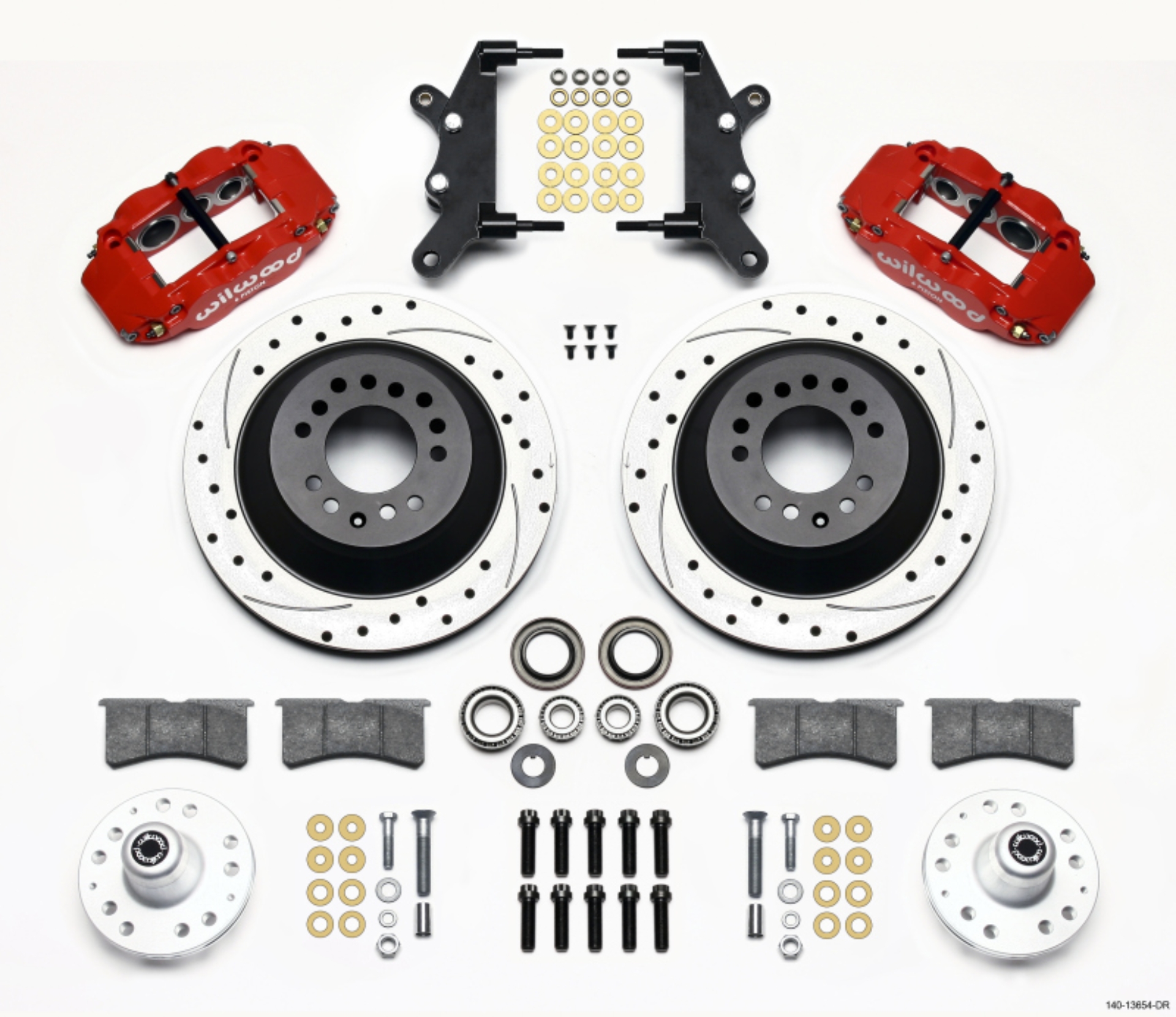 Picture of Wilwood Narrow Superlite 6R Frt Hub & 1PC Rtr Kit 12-88in Drilled -Red 60-68 Ford-Mercury Full Size