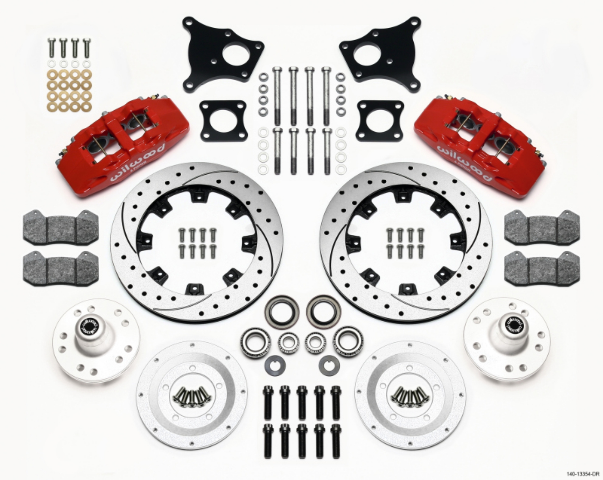 Picture of Wilwood Dynapro 6 Front Hub Kit 12-19in Drilled Red AMC 71-76 OE Disc w-o Bendix Brakes