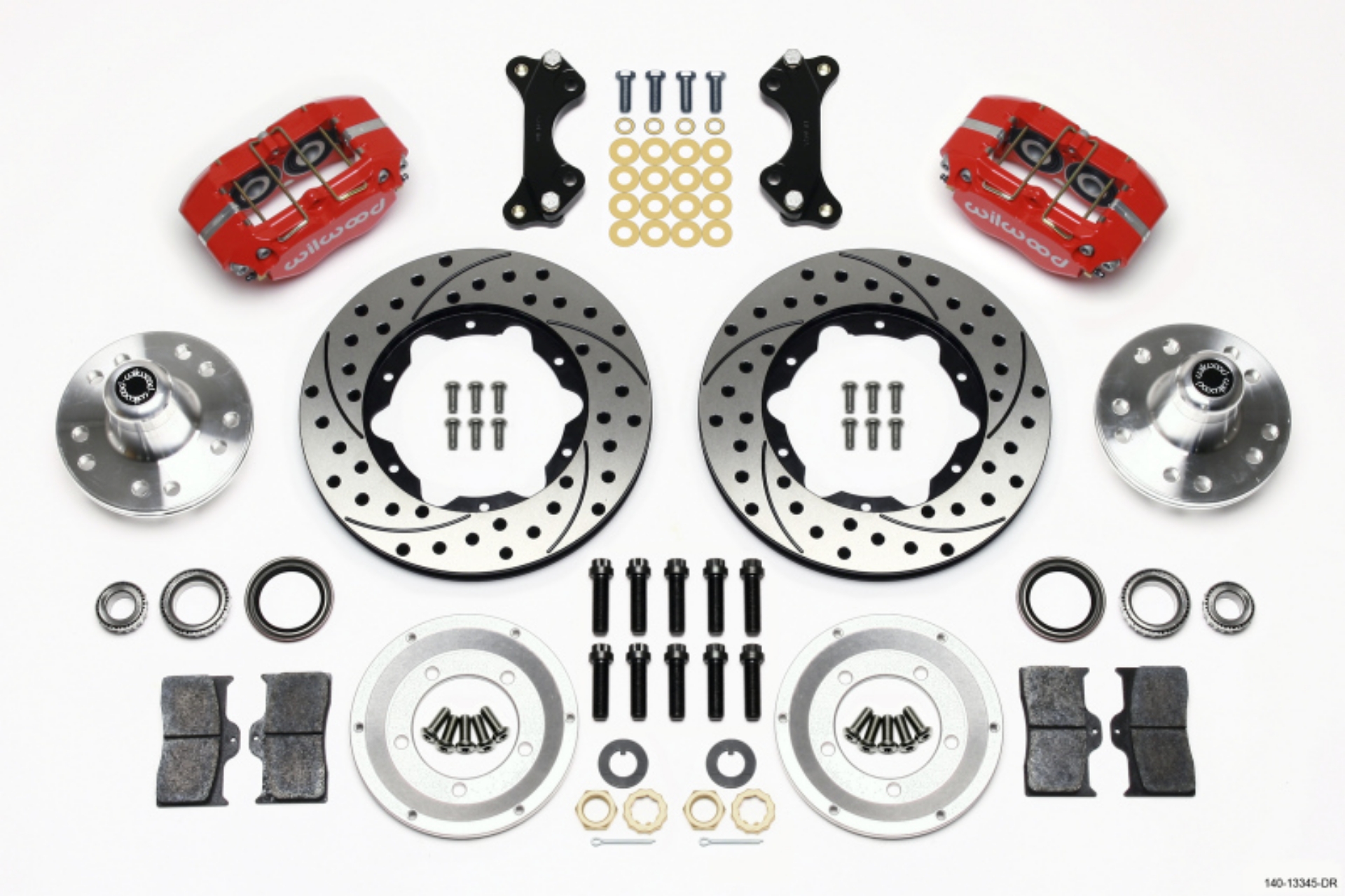 Picture of Wilwood Dynapro Dust-Boot Front Kit 11-00in Drilled-Red WWE ProSpindle
