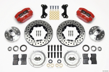 Picture of Wilwood Dynapro Dust-Boot Front Kit 11-00in Drilled-Red WWE ProSpindle