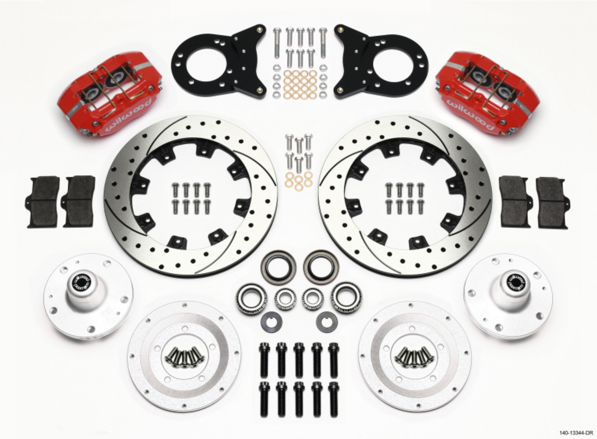 Picture of Wilwood Dynapro Dust-Boot Front Kit 12-19in Drill Red 1965-1969 Mustang Disc & Drum Spindle
