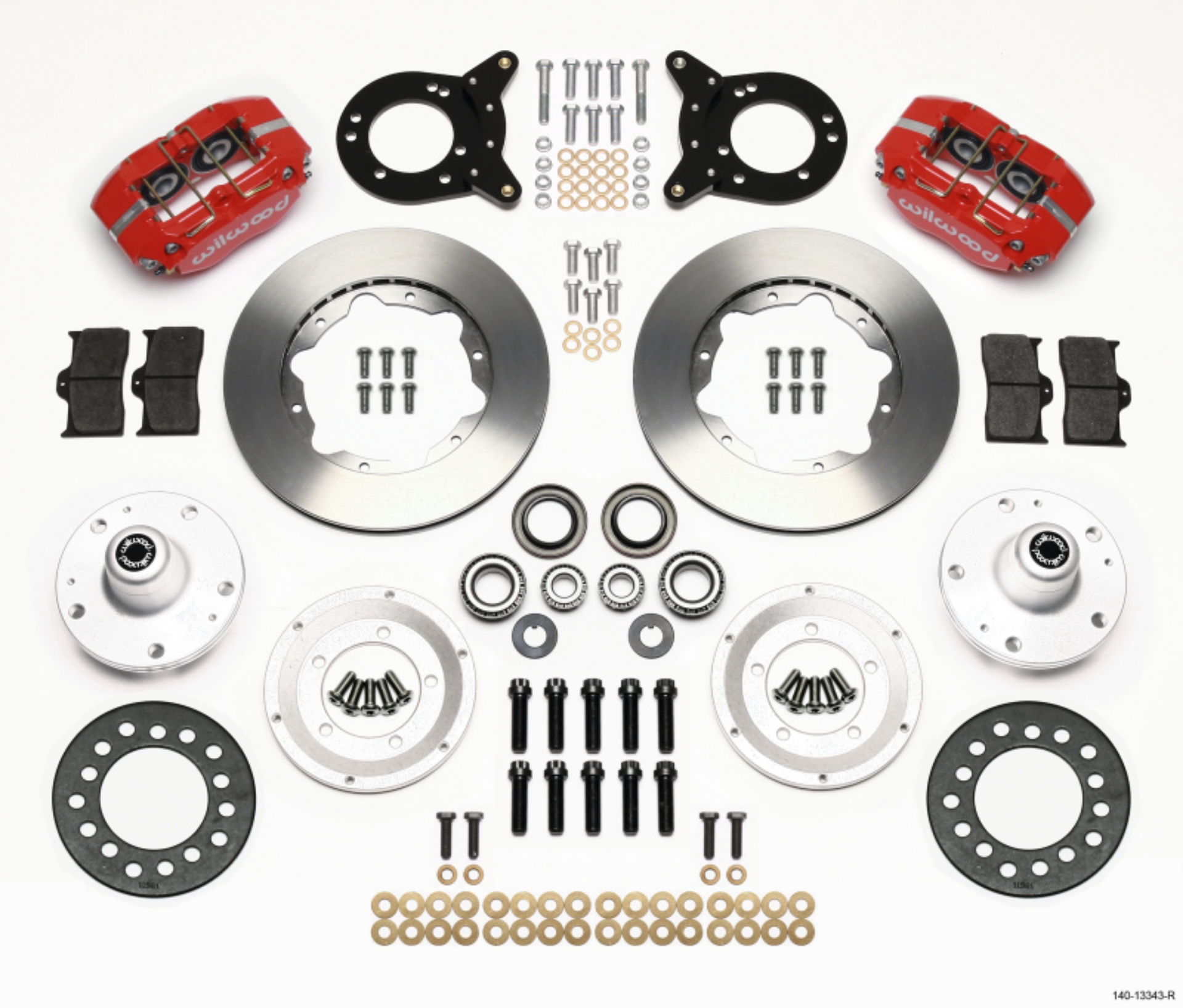 Picture of Wilwood Dynapro Dust-Boot Front Kit 11-00in Red 1965-1969 Mustang Disc & Drum Spindle