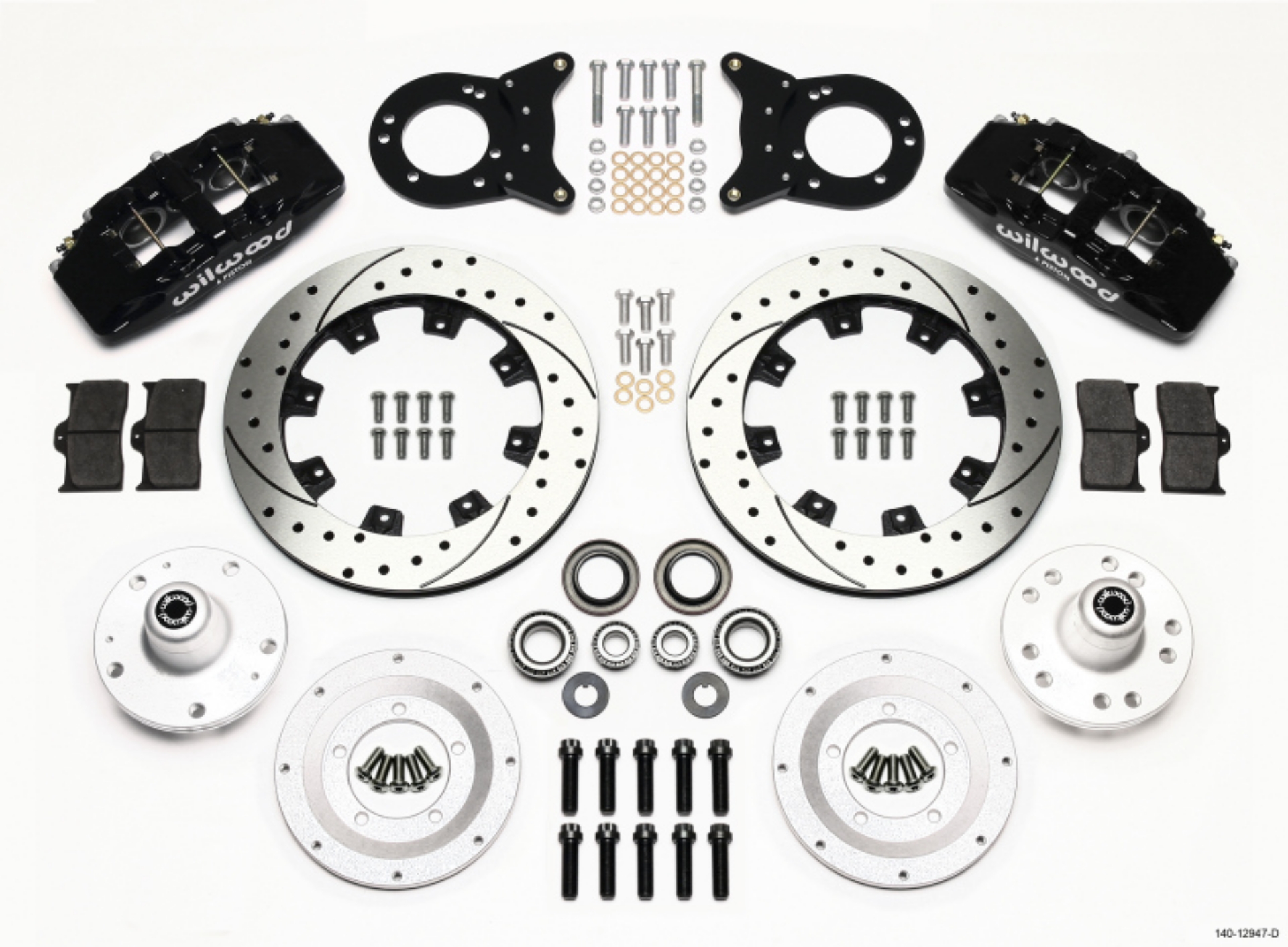 Picture of Wilwood Dynapro 6 Front Hub Kit 12-19in Drilled 1965-1969 Mustang Disc & Drum Spindle