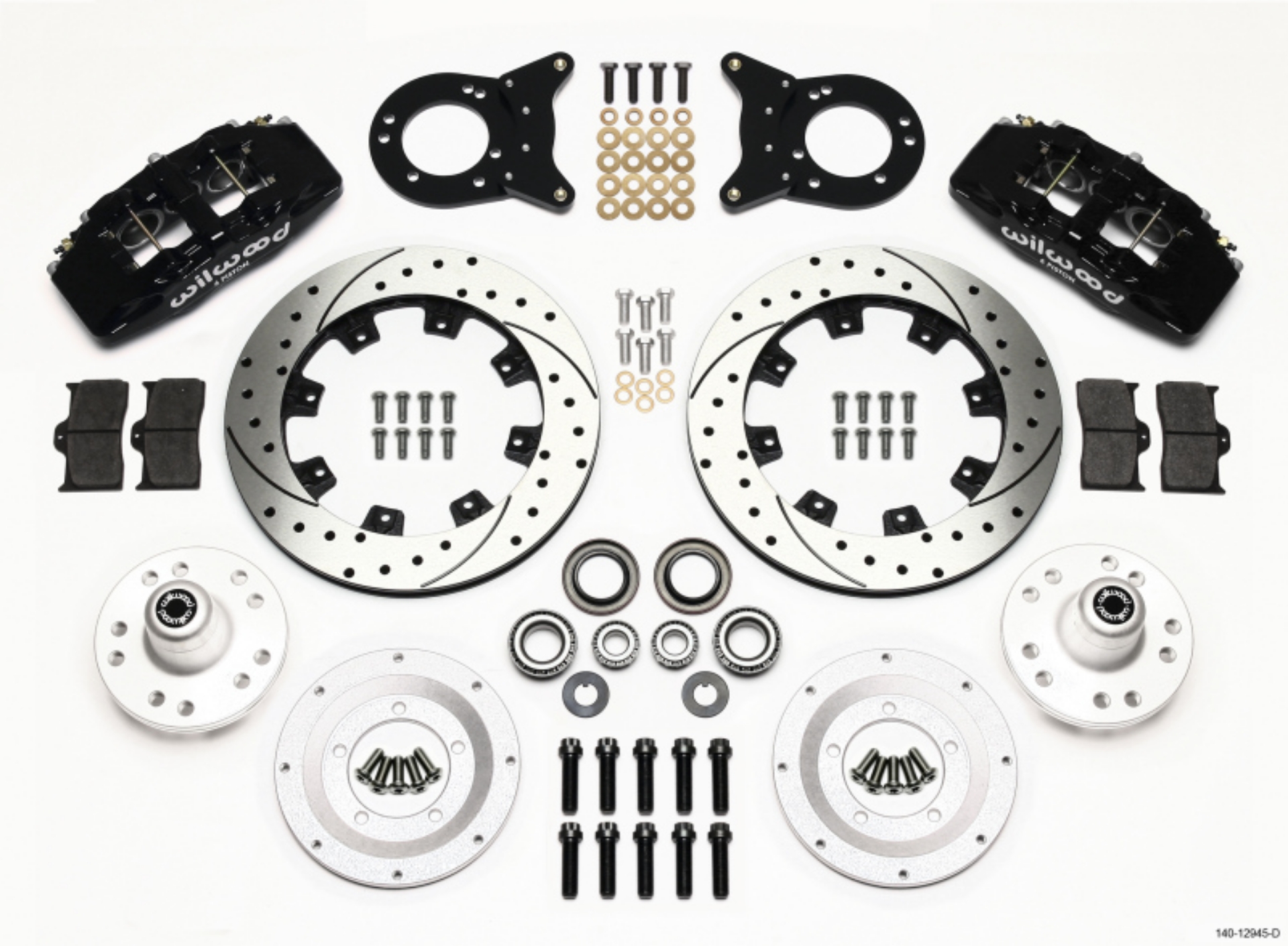 Picture of Wilwood Dynapro 6 Front Hub Kit 12-19in Drilled 1970-1973 Mustang Disc & Drum Spindle
