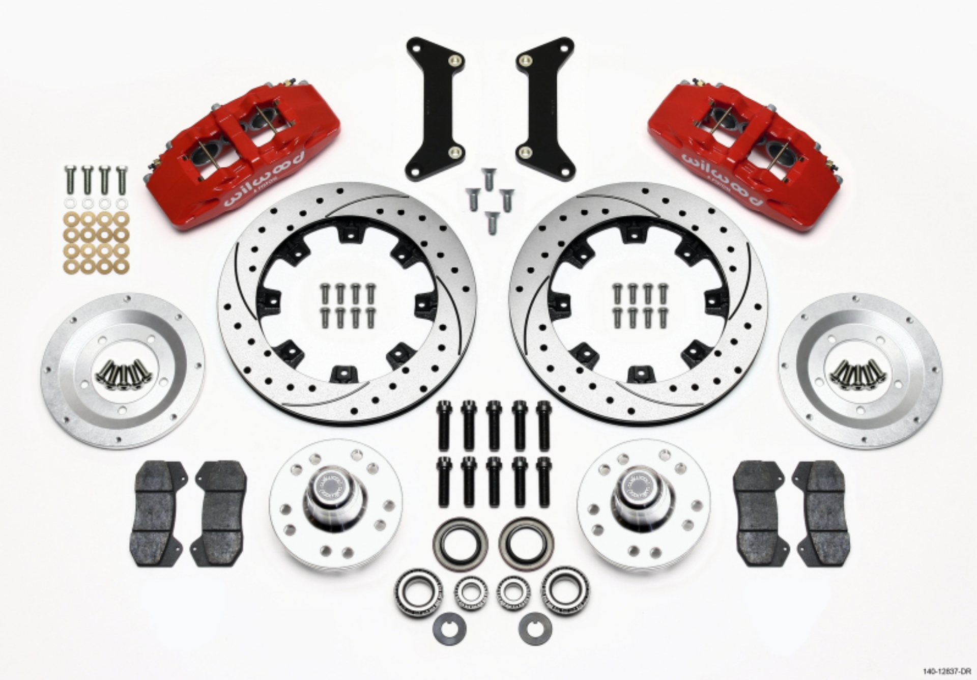 Picture of Wilwood Dynapro 6 Front Hub Kit 12-19in Drilled Red 79-87 GM G Body