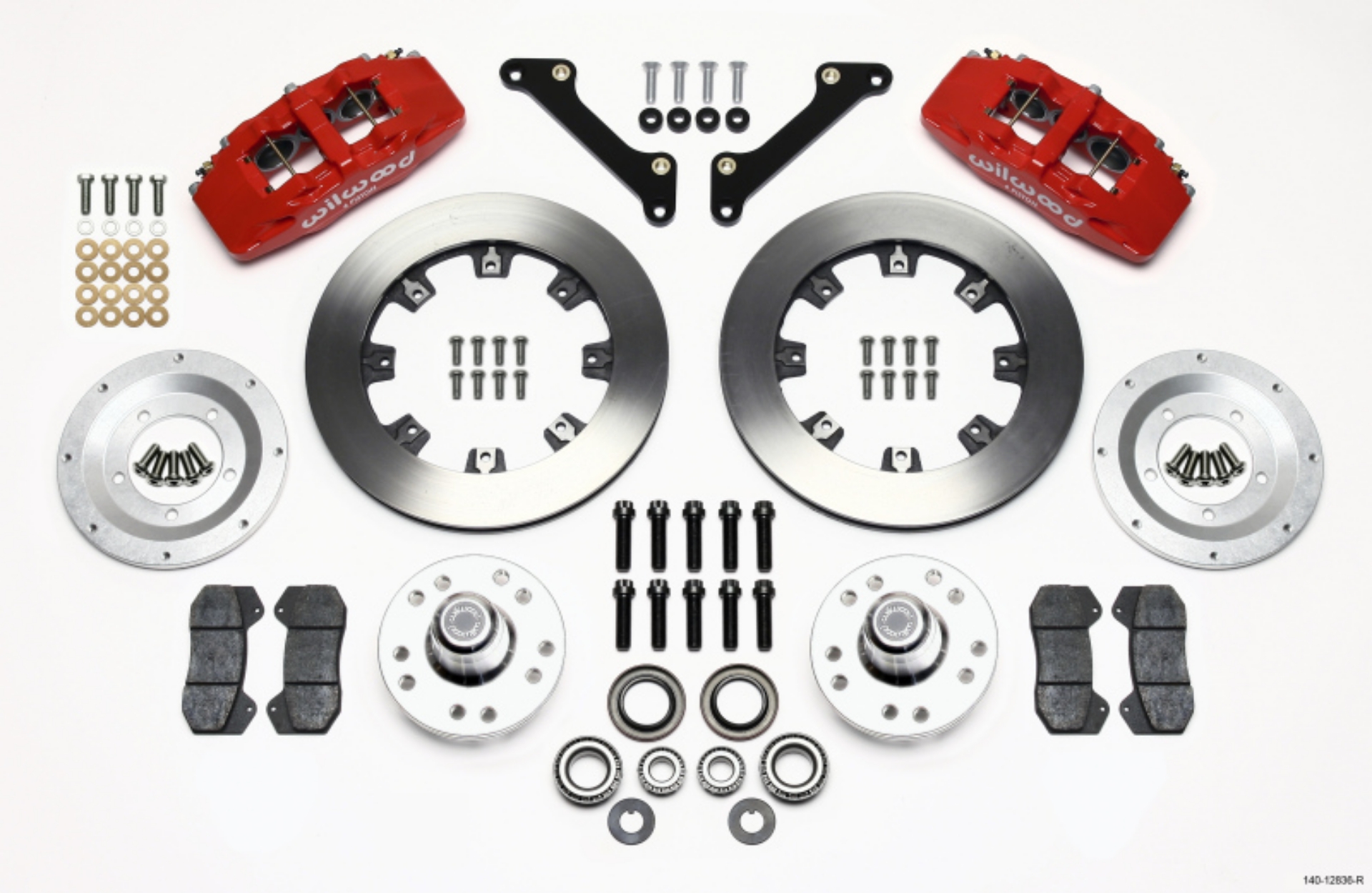 Picture of Wilwood Dynapro 6 Front Hub Kit 12-19in Drilled Red 79-81 Camaro
