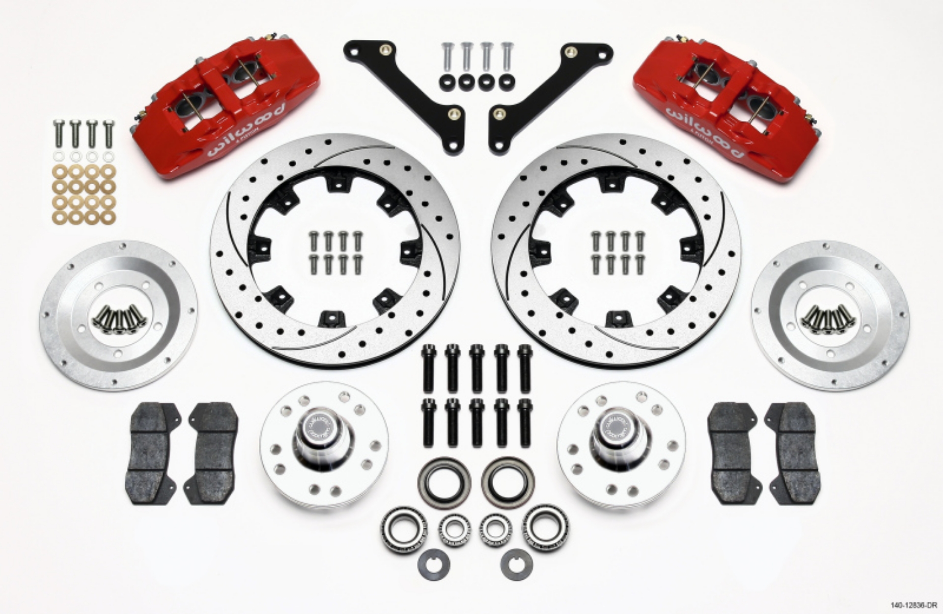 Picture of Wilwood Dynapro 6 Front Hub Kit 12-19in Drilled Red 79-81 Camaro