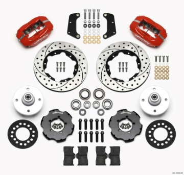 Picture of Wilwood Forged Dynalite Front Kit 10-75in Drilled Red 64-65 Mustang 6 Cylinder 4-lug