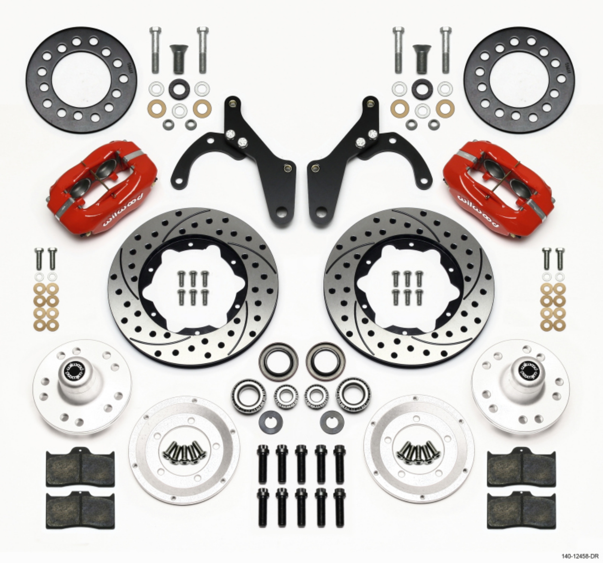 Picture of Wilwood Forged Dynalite Front Kit 11-00in Drill-Red 59-64 Chevy Impala - 63-64 Corvette