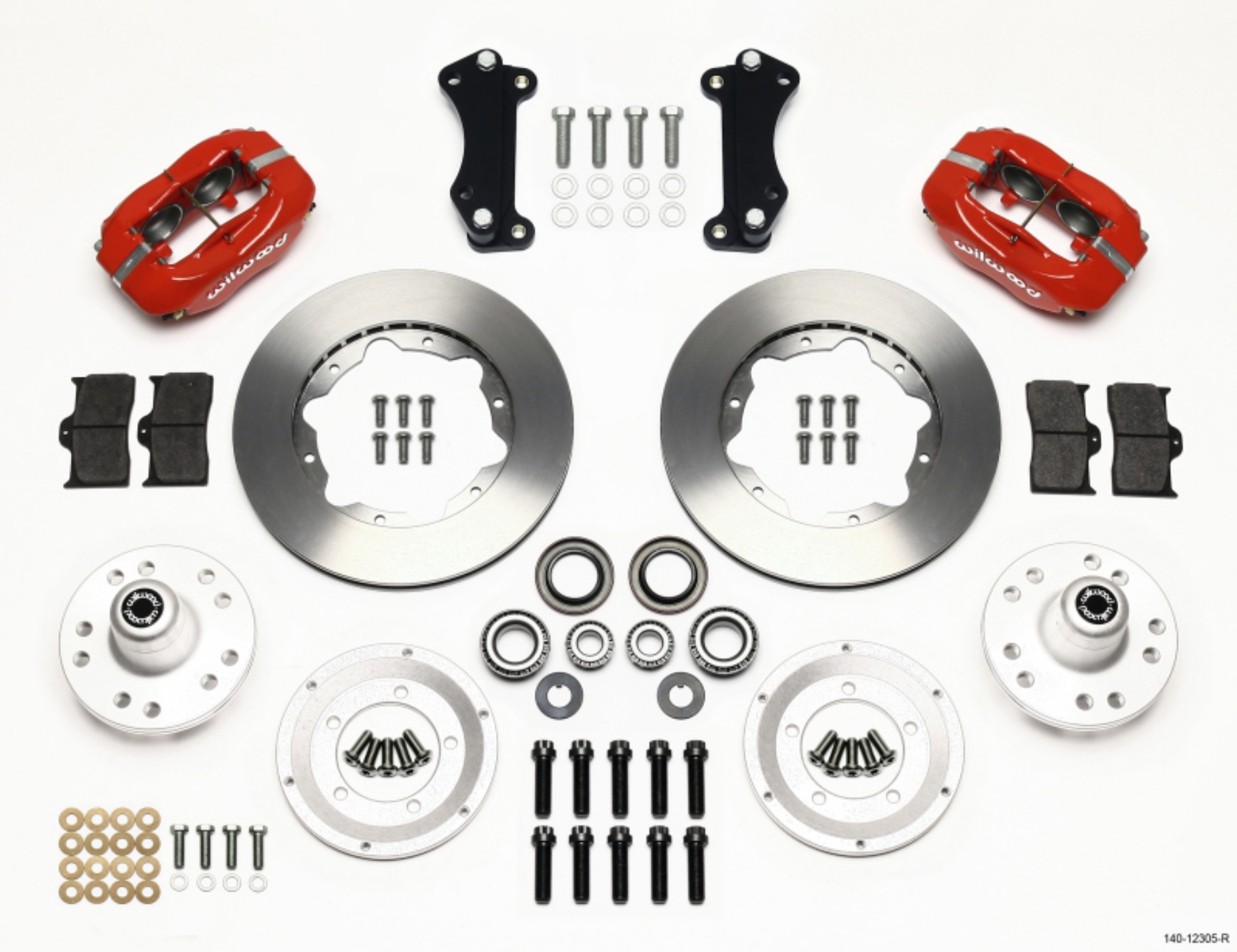 Picture of Wilwood Forged Dynalite Front Kit 11-00in Red Heidts Tri -5 2 inch Drop Spindle