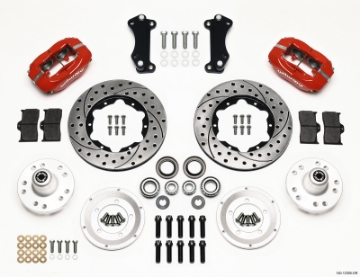 Picture of Wilwood Forged Dynalite Front Kit 11-00in Drill-Red Heidts Tri -5 2 inch Drop Spindle