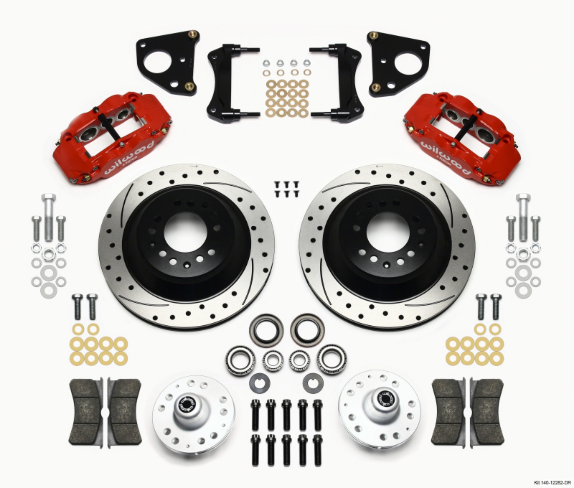 Picture of Wilwood Narrow Superlite 6R Front Hub & 1PC Rtr Kit 12-88in Drilled -Red 62-72 CDP B & E Body-Drum