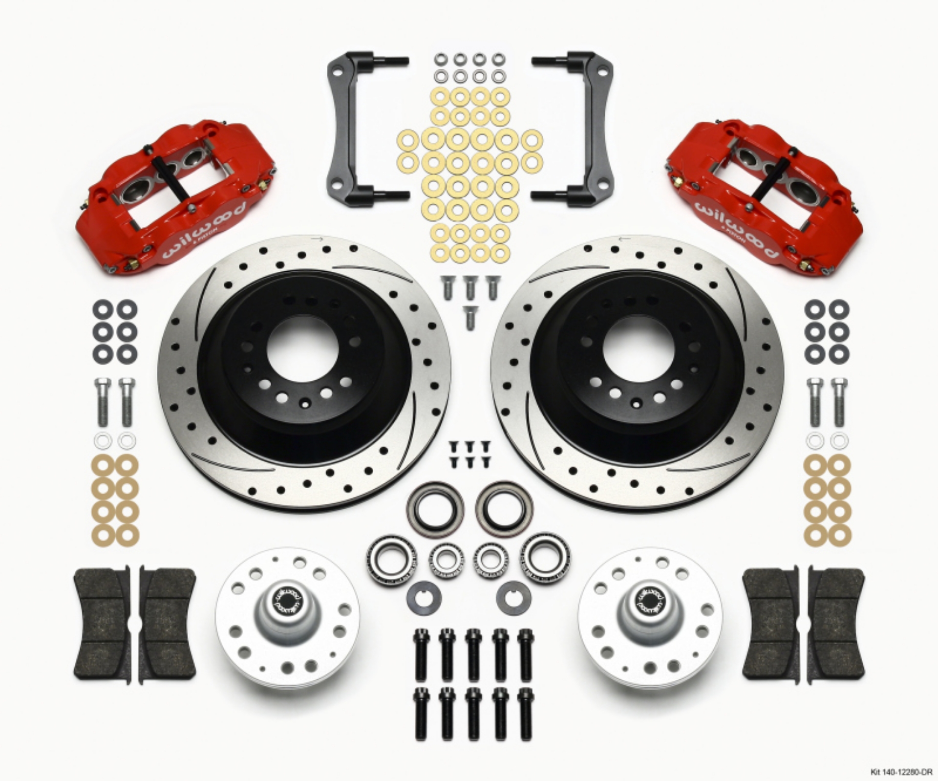 Picture of Wilwood Narrow Superlite 6R Front Hub & 1PC Rtr Kit 12-88in Drilled -Red 79-81 Camaro