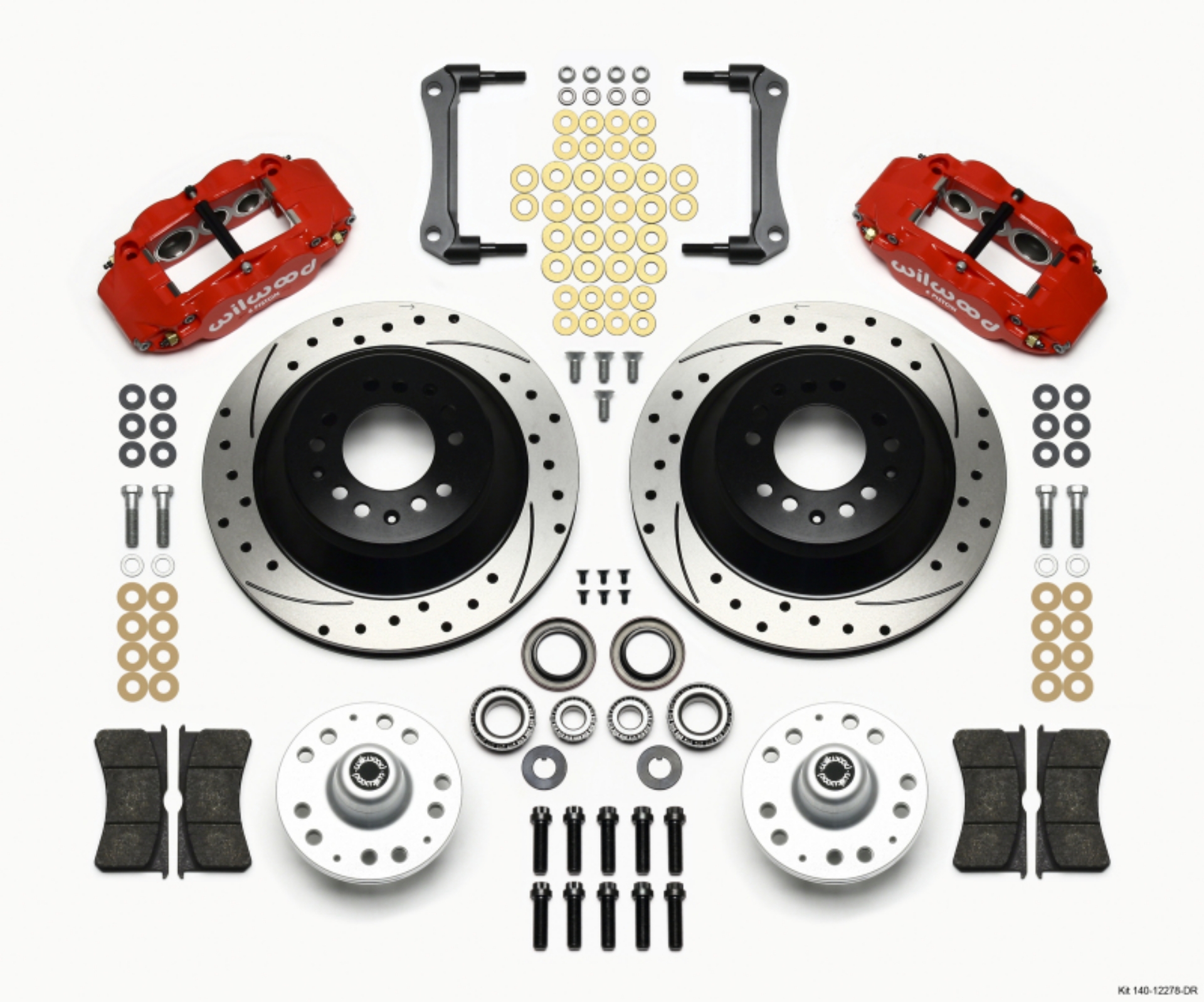 Picture of Wilwood Narrow Superlite 6R Front Hub & 1PC Rtr Kit 12-88in Drilled -Red 70-78 Camaro