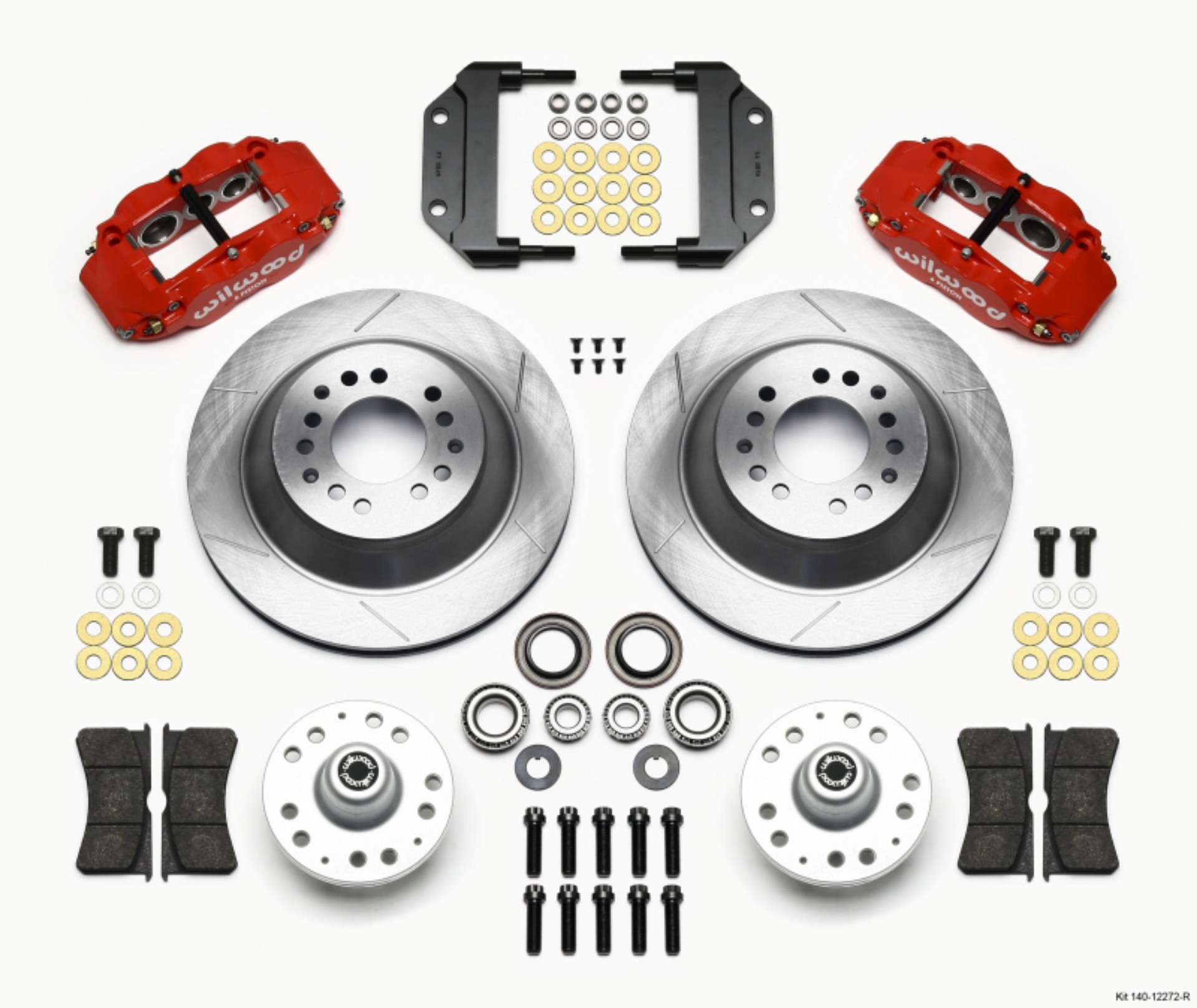 Picture of Wilwood Narrow Superlite 6R Front Hub & 1PC Rtr Kit 12-88in-Red Magnum Force Drop Spindle