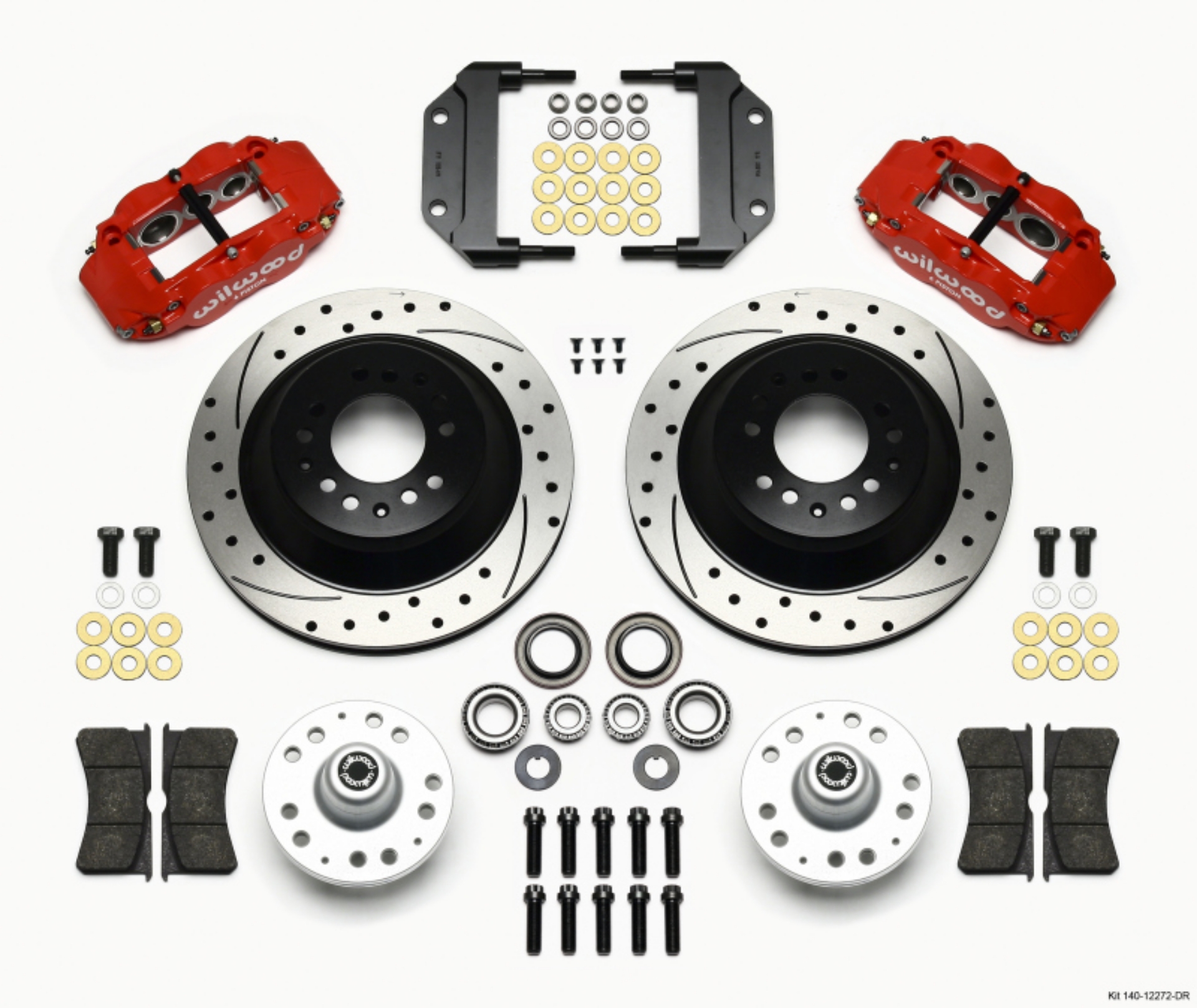 Picture of Wilwood Narrow Superlite 6R Front Hub & 1PC Rtr Kit 12-88in Drilled -Red Magnum Force Drop Spindle