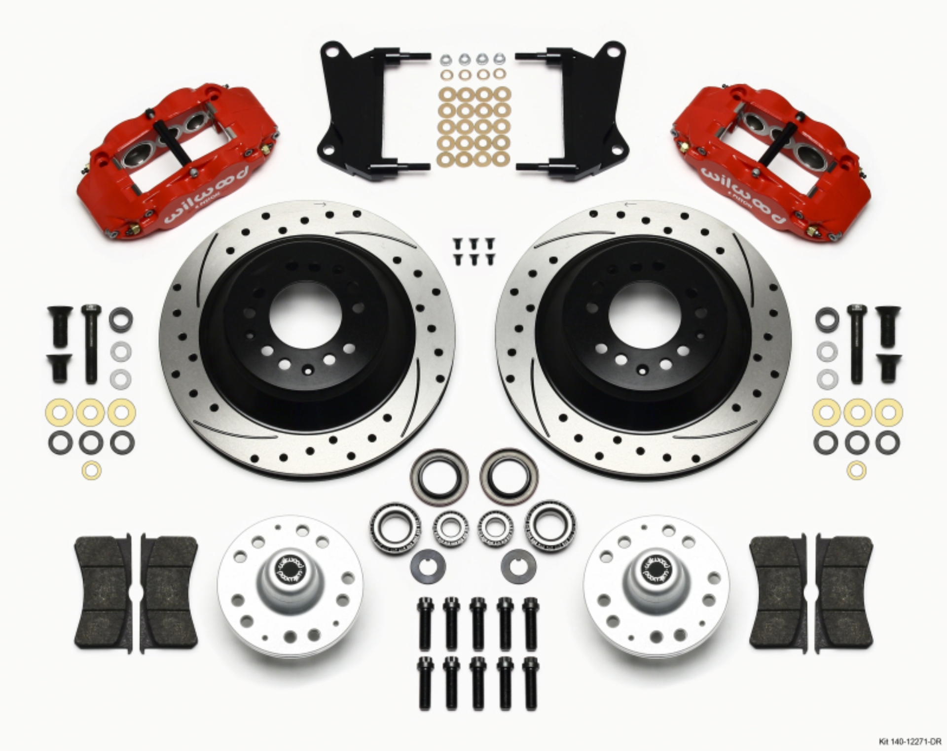 Picture of Wilwood Narrow Superlite 6R Front Hub & 1PC Rtr Kit 12-88in Drilled -Red 67-69 Camaro 64-72 Nova