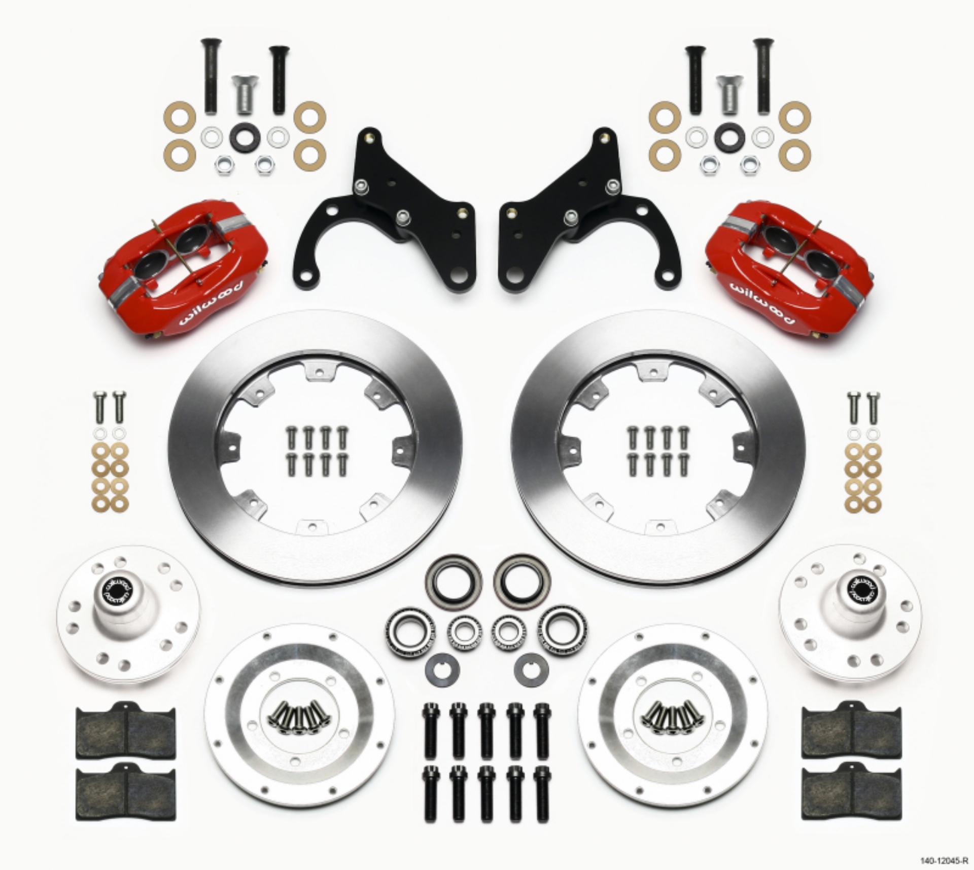 Picture of Wilwood Forged Dynalite Front Kit 12-19in Red 69-70 Impala Drum-Disc 69-82 Vette