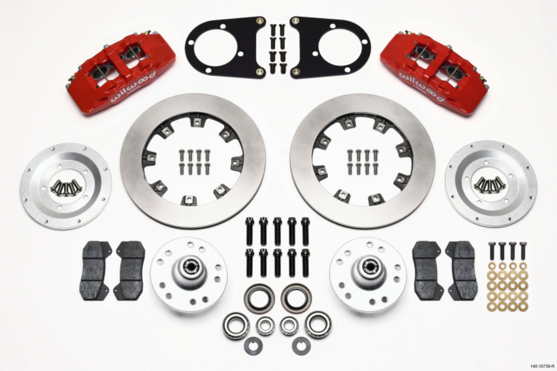 Picture of Wilwood Dynapro 6 Front Hub Kit 12-19in Red 37-48 Ford Psgr- Car Spindle