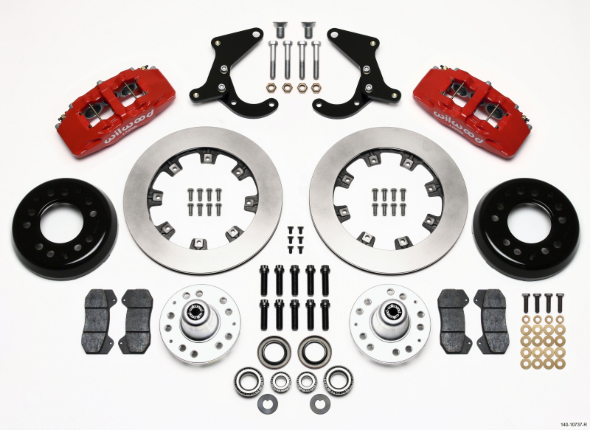 Picture of Wilwood Dynapro 6 Front Hub Kit 12-19in Red 55-57 Chevy
