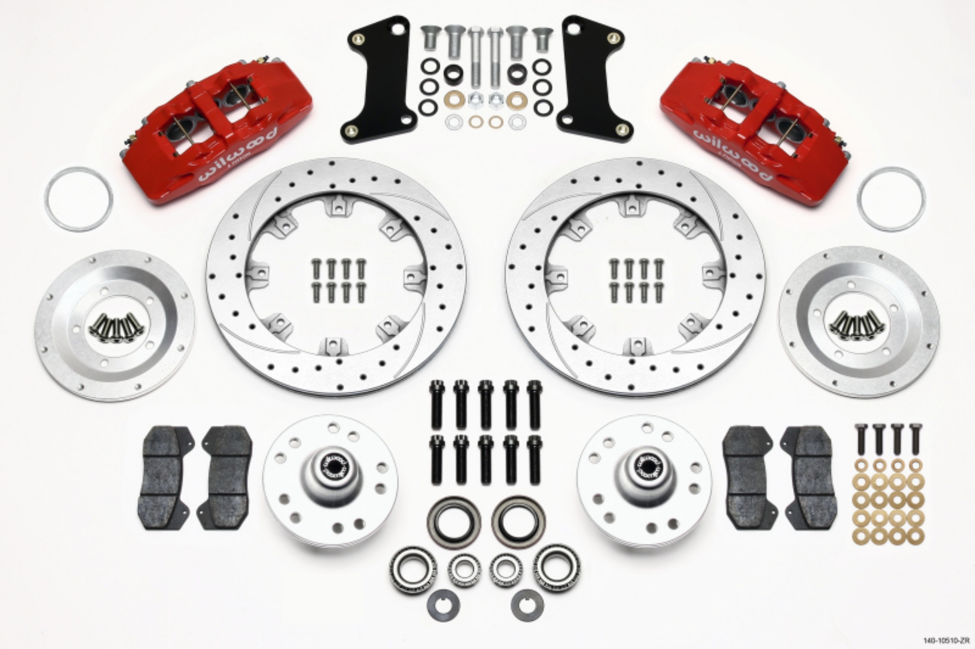 Picture of Wilwood Dynapro 6 Front Hub Kit 12-19in Drill-Zinc Red 67-69 Camaro *Line Kit Needed*