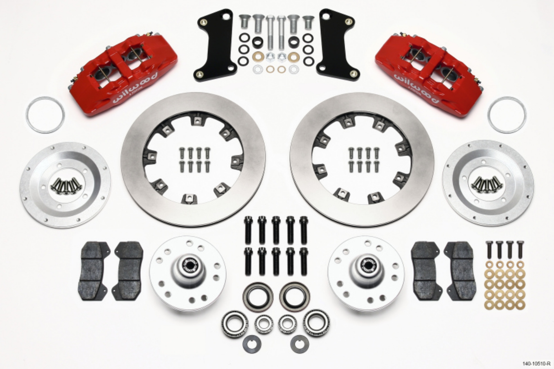 Picture of Wilwood Dynapro 6 Front Hub Kit 12-19in Drilled Red 67-69 Camaro *Line Kit Needed*