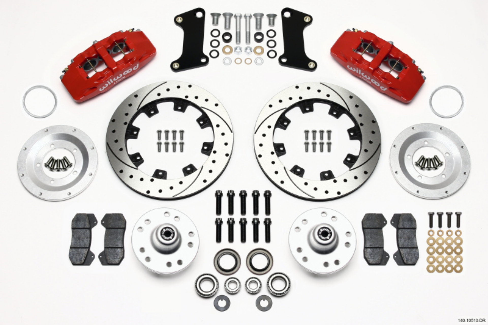Picture of Wilwood Dynapro 6 Front Hub Kit 12-19in Drilled Red 67-69 Camaro *Line Kit Needed*