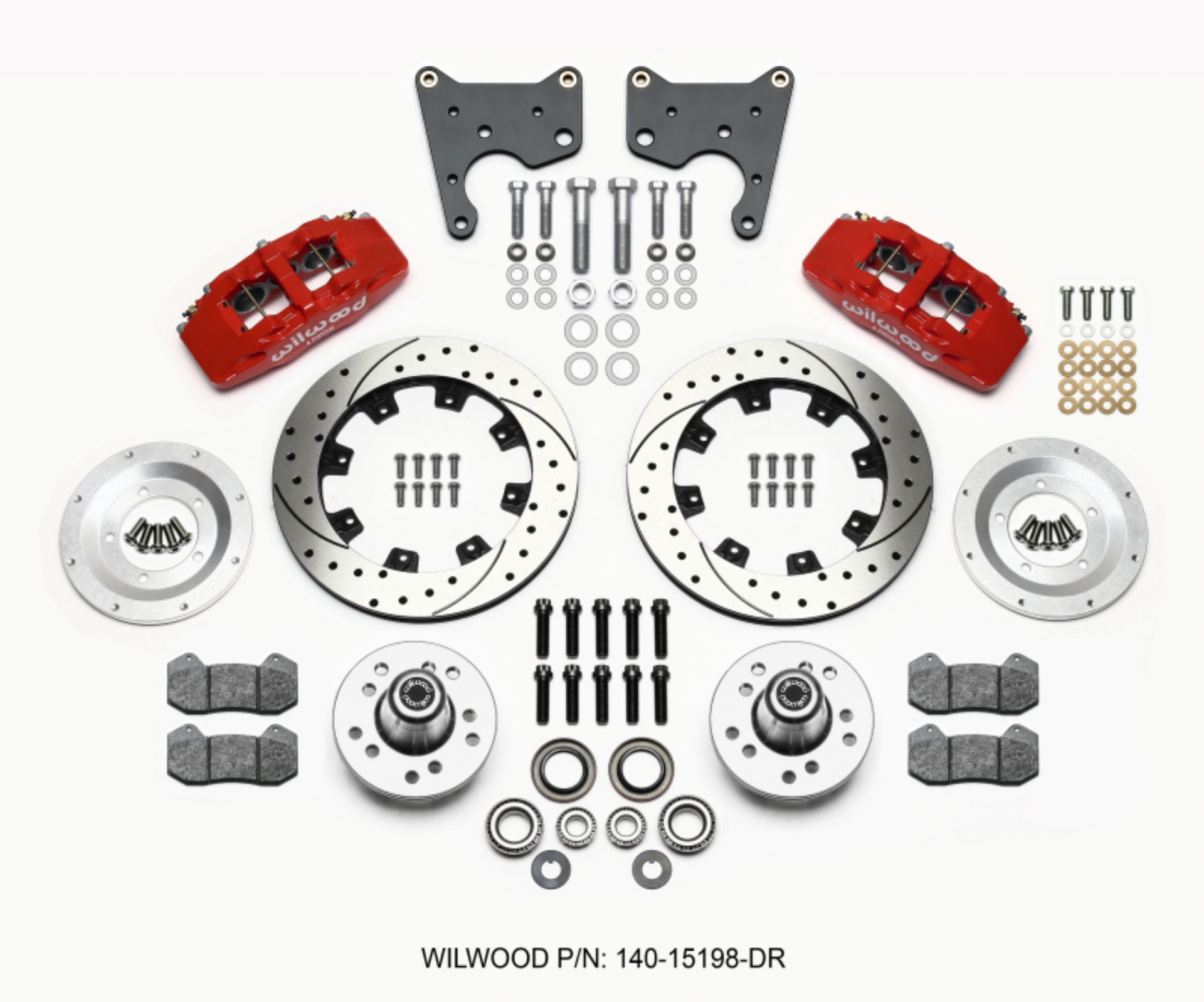 Picture of Wilwood Dynapro 6 Front Hub Kit 12-19in Drill Red 65-72 CDP C Body -Drum