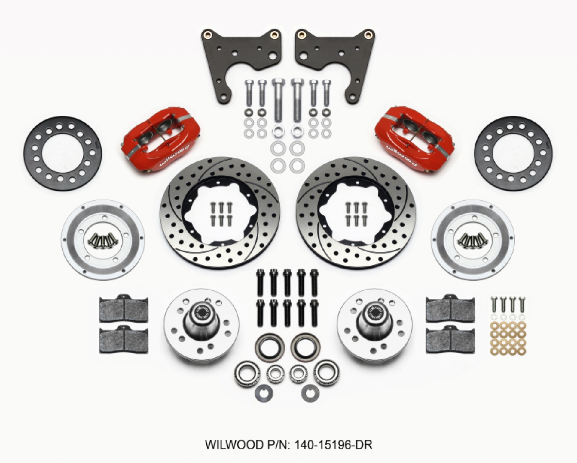 Picture of Wilwood Forged Dynalite Front Kit 11-00in Drilled Red 65-72 CDP C Body -Drum