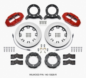 Picture of Wilwood D8 Front Hat Kit 12-19in Rotor Red 76-77 Ford Bronco Dana 44 w-Lines