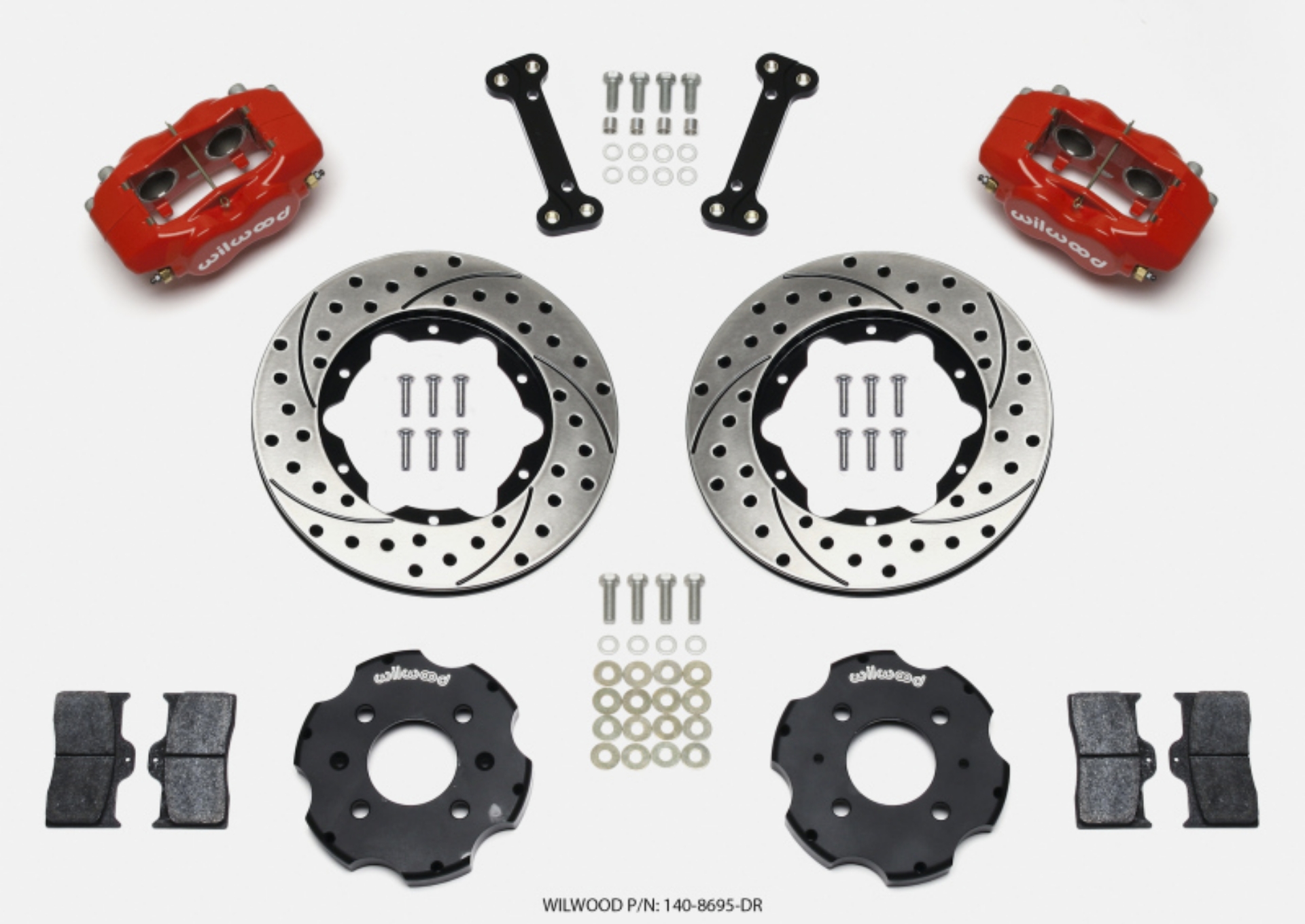 Picture of Wilwood Forged Dynalite Front Hat Kit 11-00in Drilled Red Integra-Civic w-Fac-240mm Rtr