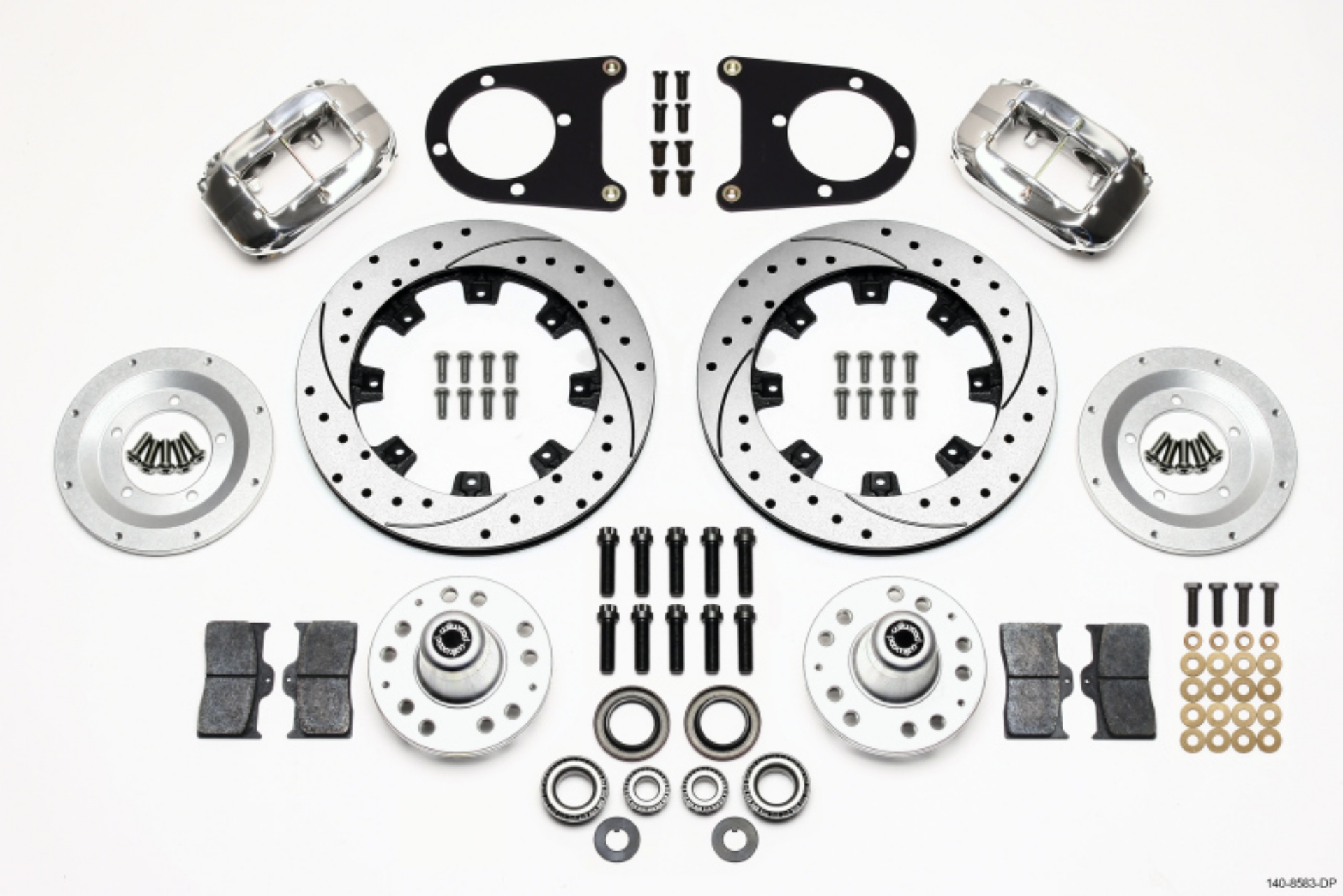 Picture of Wilwood Forged Dynalite Front Kit 12-19in Drilled Polished 37-48 Ford Psgr- Car Spindle