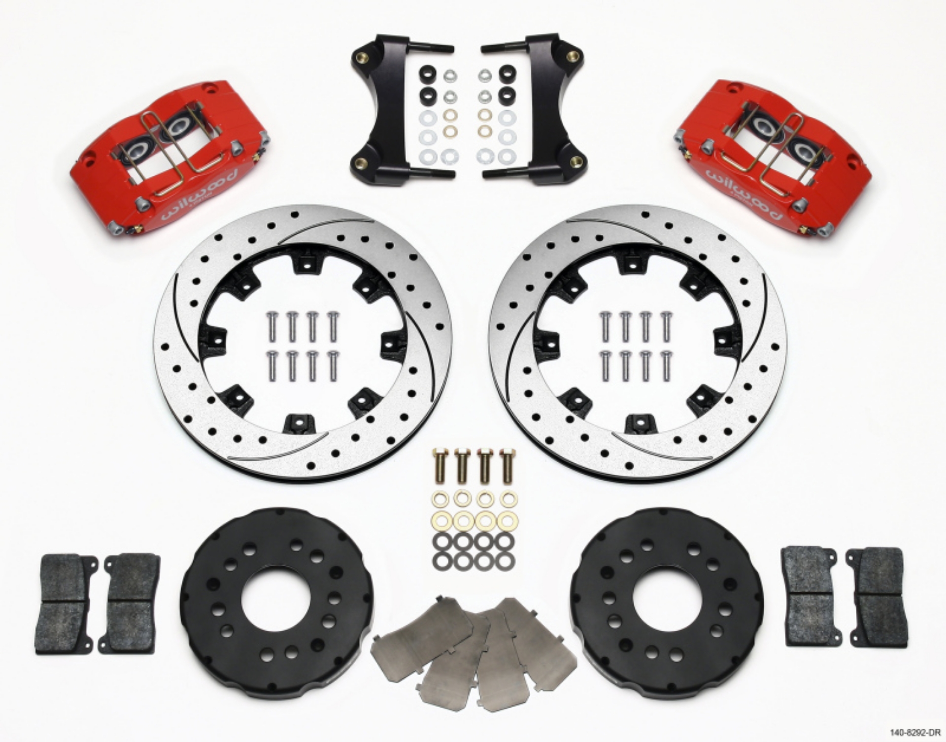Picture of Wilwood Dynapro Radial Front Kit 12-19in Drilled Red 95-99 Mitsubishi Eclipse *Line Kit Needed*