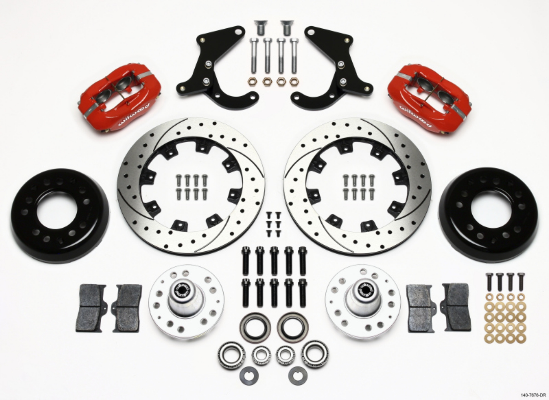 Picture of Wilwood Forged Dynalite Front Kit 12-19in Drilled Red 55-57 Chevy