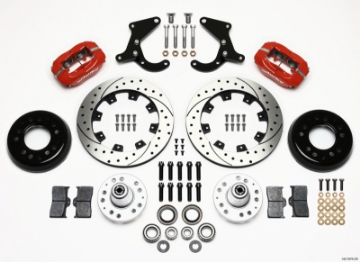 Picture of Wilwood Forged Dynalite Front Kit 12-19in Drilled Red 55-57 Chevy
